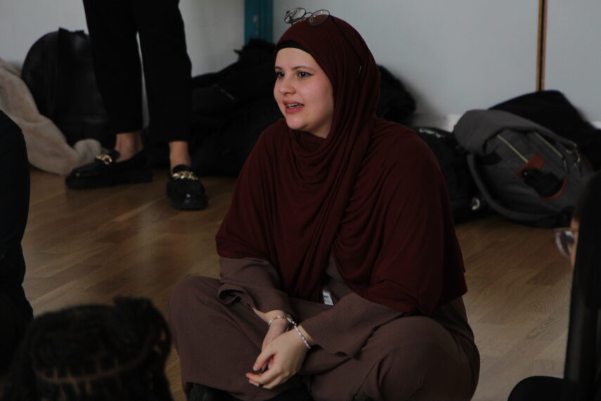 Young Muslim student taking part in WACL RepresentMe workshop at Kensington Aldridge Academy