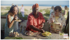Screenshot from Tesco ad featuring women's wild swimming group